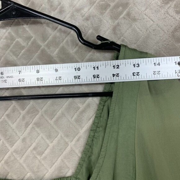 Urban Outfitters Womans Medium Crop Top Green Long Sheer Sleeve Smocked Back - Picture 7 of 16